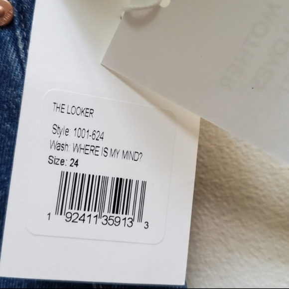 NWT MOTHER THE LOOKER 1001-624 Mid Rise Skinny Jeans Where's My Mind Blue Sz 24 - Picture 16 of 17